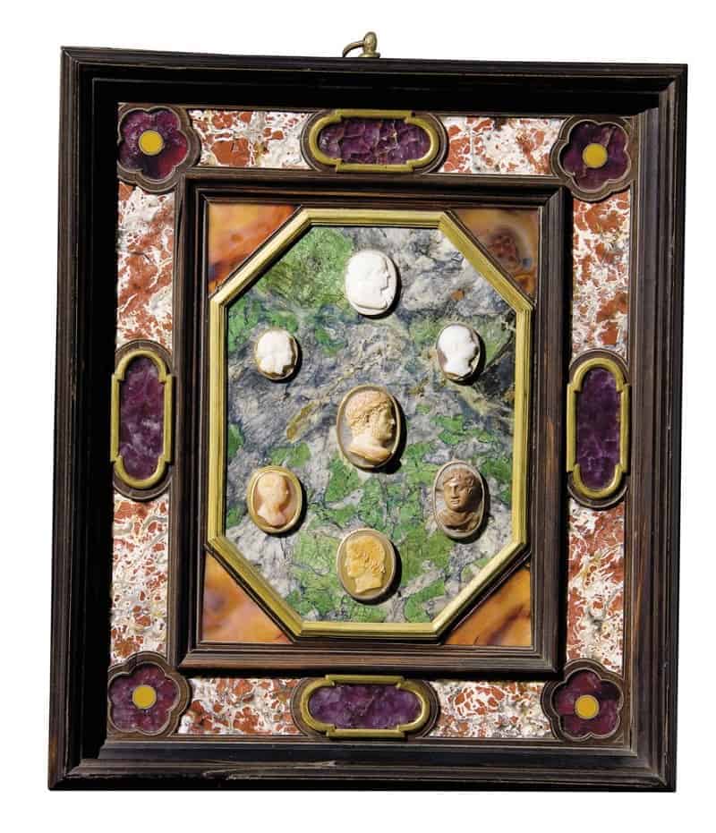 Group of Seven Oval Male Portrait Cameos