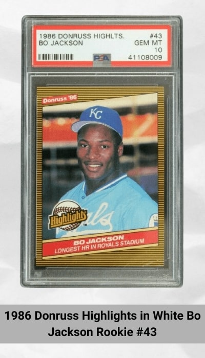 1986 Donruss Highlights in White Bo Jackson Rookie #43