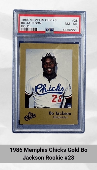 1986 Memphis Chicks Gold Bo Jackson Rookie #28