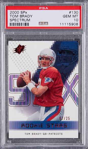   2000 SPx Spectrum Tom Brady Rookie #130