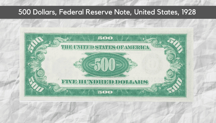1928 $500 Federal Reserve Note