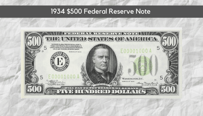 1934 $500 Federal Reserve Note