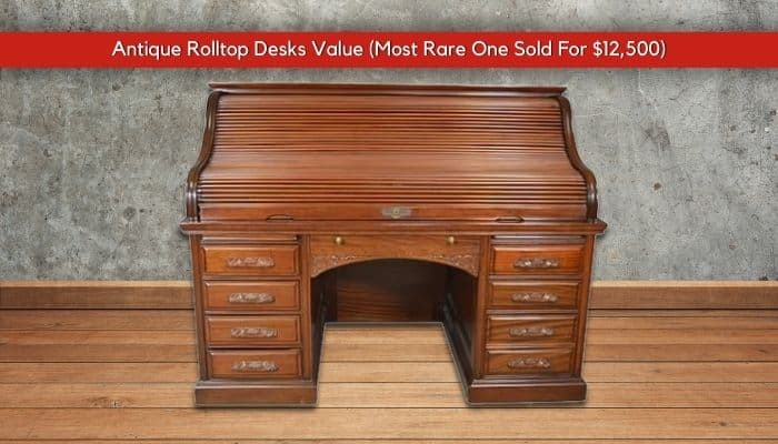 Antique Raised panel S Curve Rolltop Desk