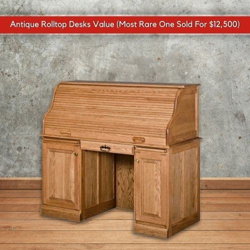 Antique Roll Up Computer Desk