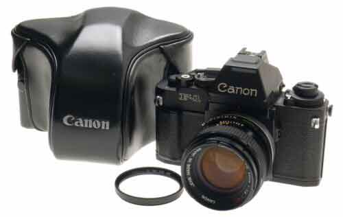 CANON F-1 SLR 35mm FILM CAMERA AE FINDER FN 1.4 S.S.C f=50mm CASE FILTER 1.4/50
