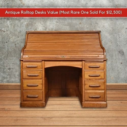 Walnut Pedestal Roll Top Desk