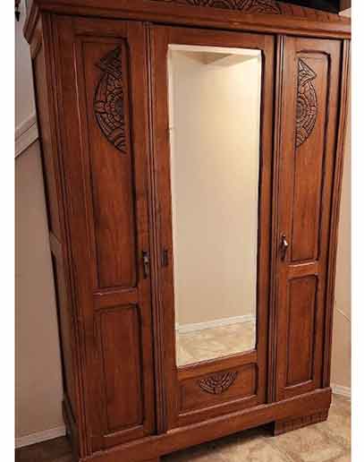 antique art deco knock down armoire