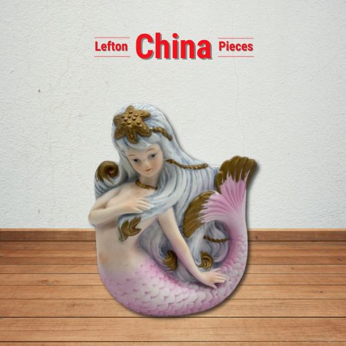 Vintage EHTF Lefton China KW1634 Mermaid Wall Plaque