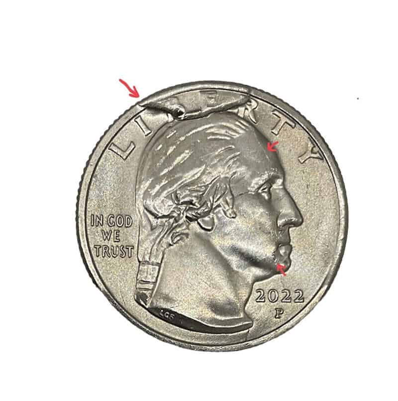 Wilma Mankiller Quarter - 2022-P Wilma Mankiller Quarter Mint Error Front Cud+ Reverse Major Die Crack
