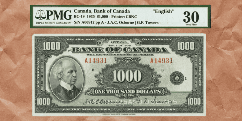 rare and even 'proof' collections of 1000 dollar bills