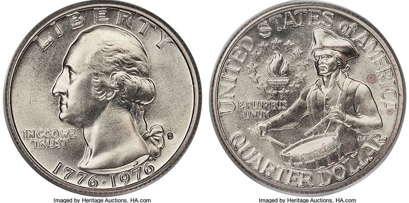 1776 To 1976 Quarter Dollar Value - 1776-1976-S mint mark silver Quarter value