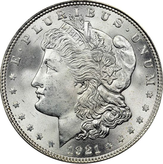 The 1921 Morgan Silver Dollar – No Mint Mark, Regular Strike