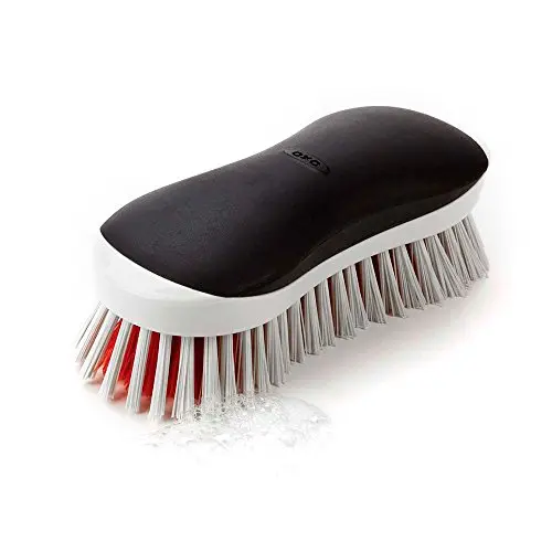 OXO Good Grips Heavy Duty Scrub Brush with white plastic handle and bristles