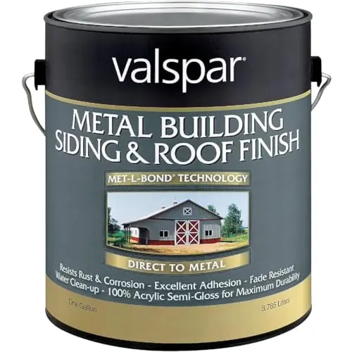 Valspar Brite White metal building and roof finish in a 1-gallon can