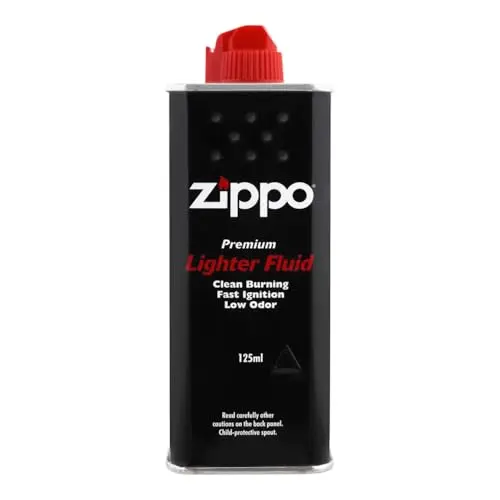Zippo brand 4 ounce can of lighter fluid with black label