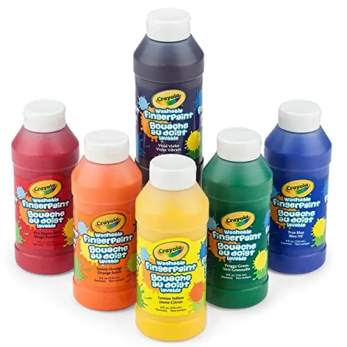Crayola Washable Finger Paints set with six colorful bottles