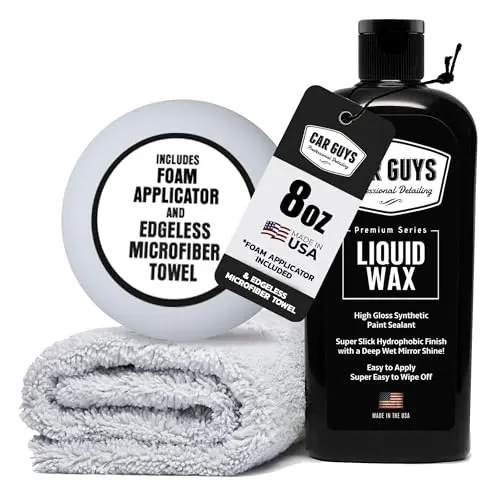 CAR GUYS Liquid Wax bottle for black car paint protection