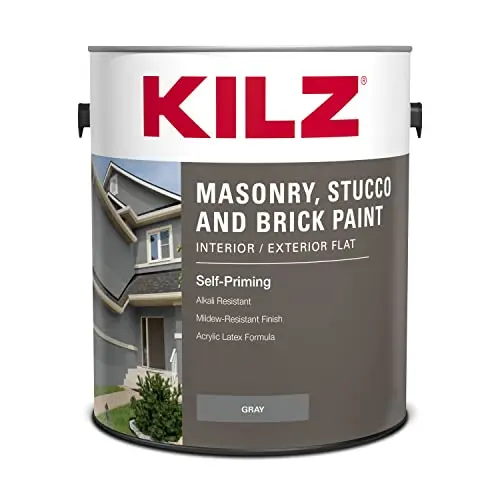 KILZ Self-Priming Masonry, Stucco and Brick Paint one-gallon can in gray