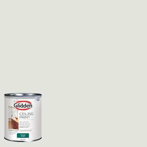 Glidden one-quart can of white flat ceiling paint