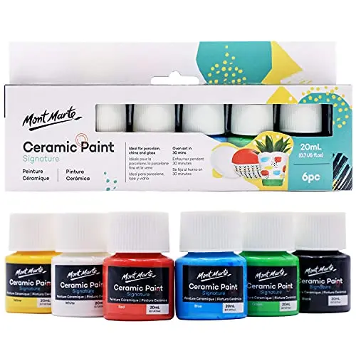 Mont Marte 6 piece Ceramic Liquid Paint set in small pots
