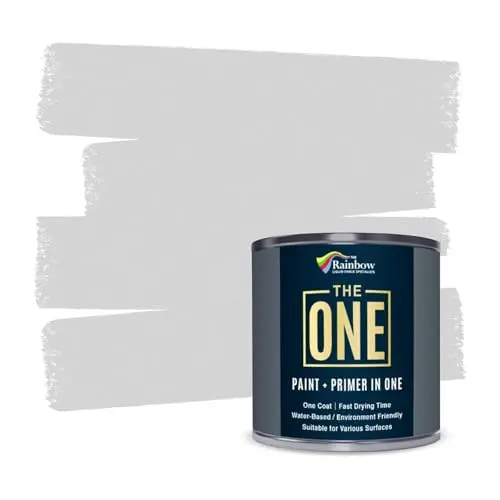 THE ONE Paint and Primer in a small can with Light Grey matte finish
