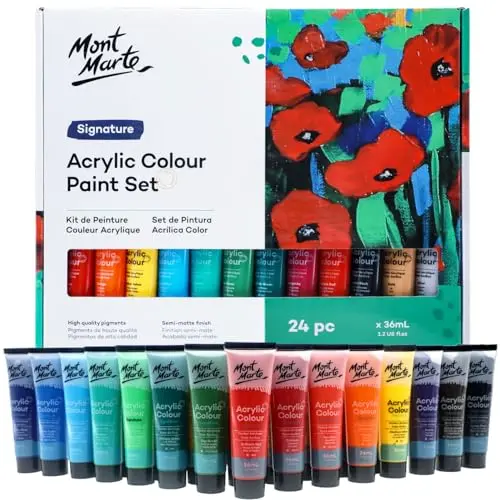 Mont Marte 24-color acrylic paint set for cardboard and crafts