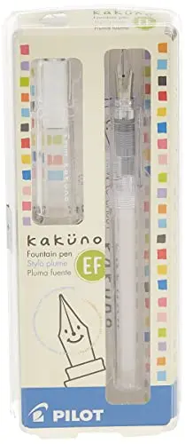 PILOT Kakuno clear barrel fountain pen with smiley face nib