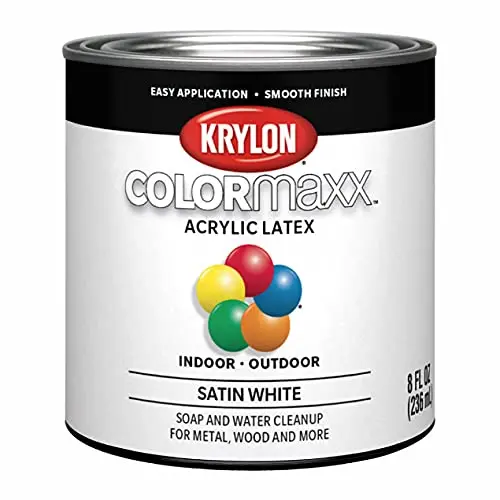 Krylon COLORmaxx satin white acrylic latex brush-on paint