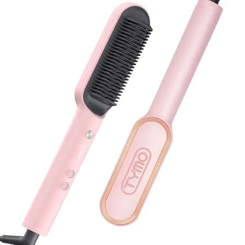 TYMO Ring Hair Straightener Brush in Sakura Pink