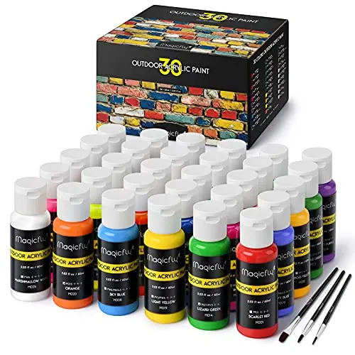 Magicfly 30 color outdoor acrylic paint set in a storage box