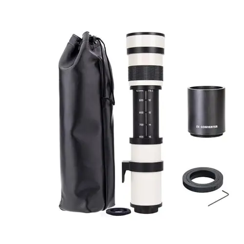 JINTU 420-1600mm super telephoto manual lens with teleconverter