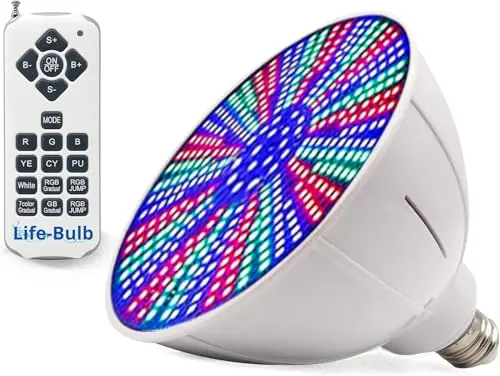 Life-Bulb 120V color-changing LED pool light bulb with remote