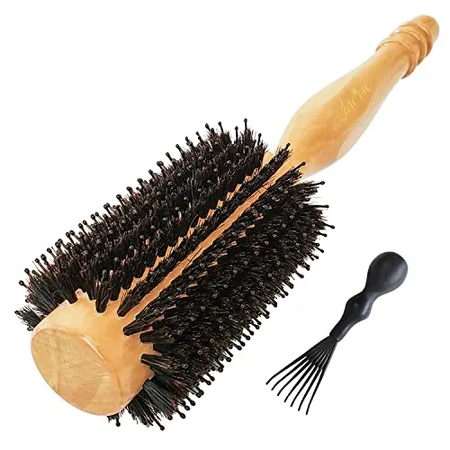 Care Me wooden round brush with high-density boar bristles