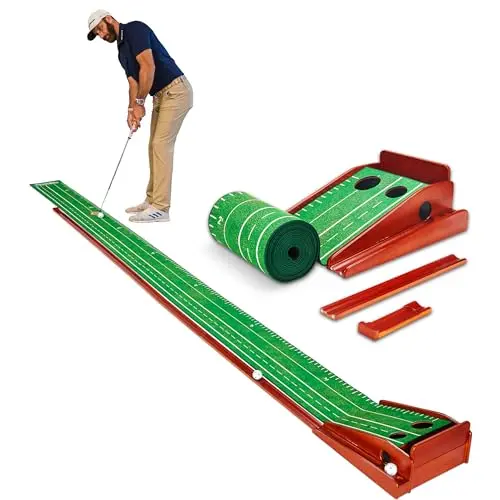 PERFECT PRACTICE XL 15.5 ft putting mat with ball return
