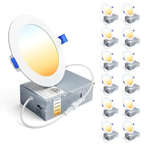 Ensenior 12 pack of 4 inch slim LED recessed ceiling lights