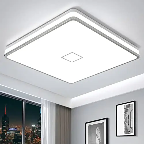 Airand square white flush mount LED ceiling light fixture