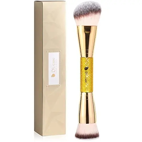 DUcare double-ended foundation and contour brush with glitter handle