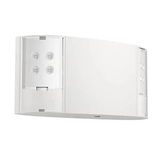 Spectsun commercial emergency light showing white plastic housing with two square heads