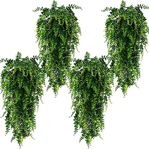 Toprooms four-pack of artificial fern vine hanging plants