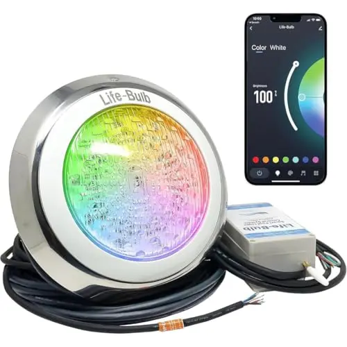 Life-Bulb smart wall-mounted LED pool light with 75ft cable