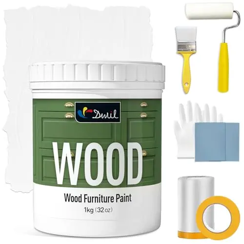 DWIL Matte Finish Furniture Paint Kit for cabinets and trim in white