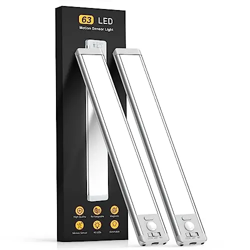 MCGOR rechargeable motion sensor under cabinet lights installed in a kitchen