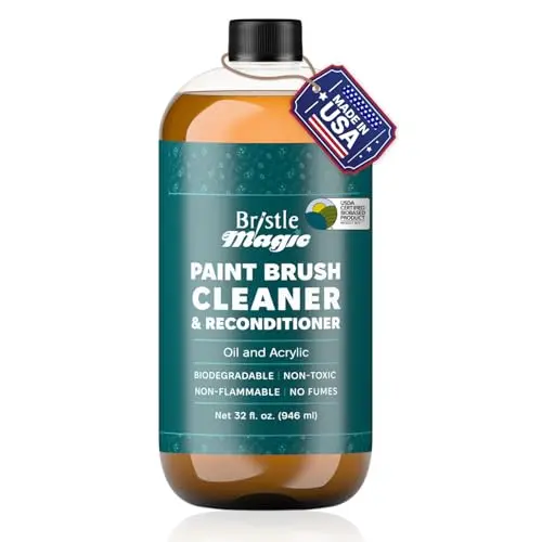 Bristle Magic brush cleaner and restorer in a 32oz bottle