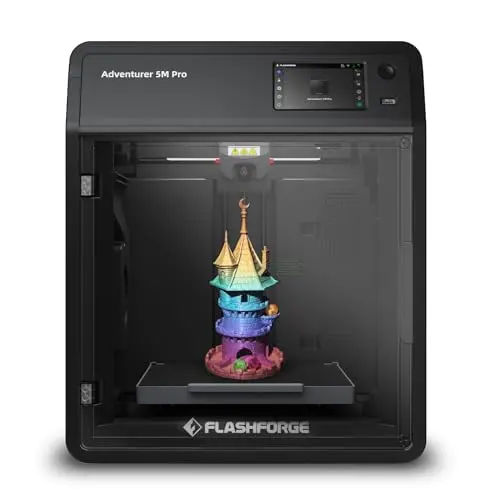FLASHFORGE Adventurer 5M Pro 3D printer with its dual-sided PEI build plate