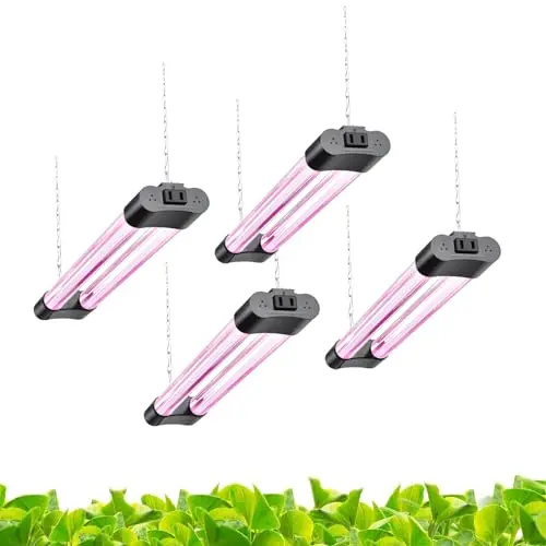 Four pack of small, black HLITE linkable LED grow light bars