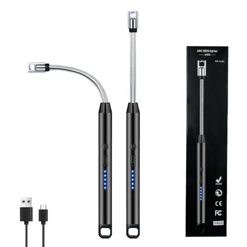 Two SOYOK electric lighters with long flexible black necks extended