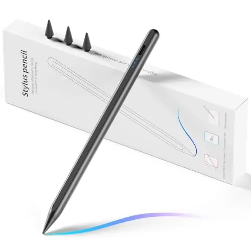 JEDOUBAL black stylus pen with a magnetic side for iPad attachment