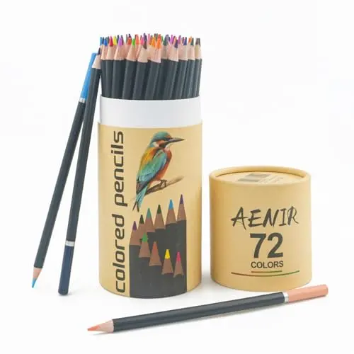 Aenir 72 colored pencils set in a cylindrical case