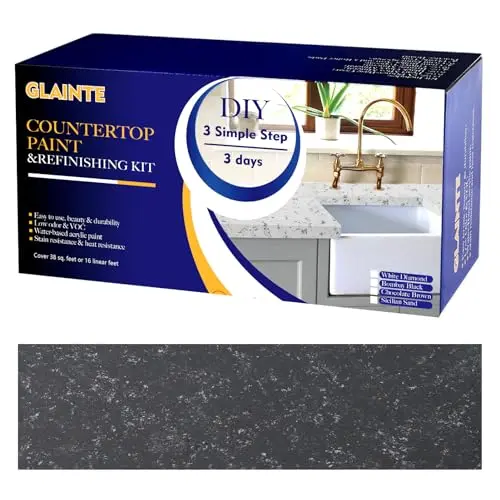 GLAINTE Granite Countertop Paint Kit in Black Gold color