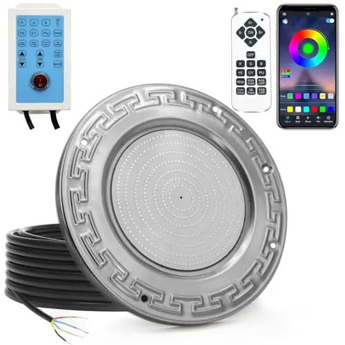Awanhe 10-inch RGB LED pool light with controller and 50ft cord